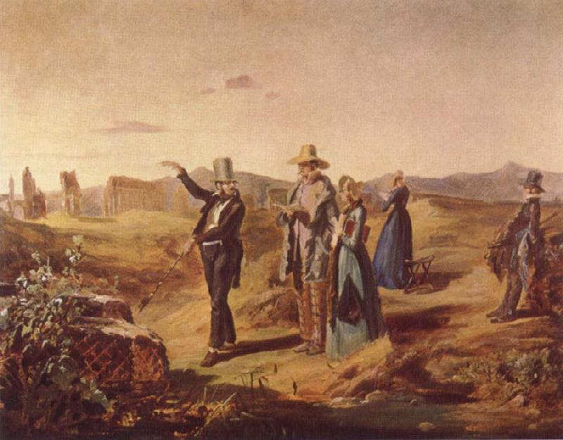 Carl Spitzweg English Tourists in the Roman Campagna Sweden oil painting art